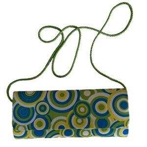 LA Regale Clutch/Crossbody Bag Blue, Yellow, Green, White Graphics OS